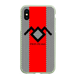 Чехол iPhone XS Max матовый Twin Peaks Mark, цвет: 3D-салатовый