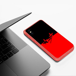 Чехол iPhone XS Max матовый АлисА: Черный & Красный, цвет: 3D-красный — фото 2