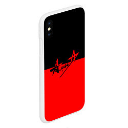 Чехол iPhone XS Max матовый АлисА: Черный & Красный, цвет: 3D-белый — фото 2