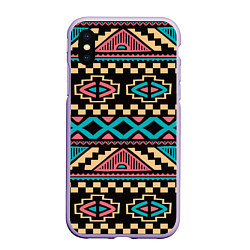 Чехол iPhone XS Max матовый Ethnic of Egypt, цвет: 3D-светло-сиреневый