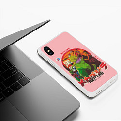 Чехол iPhone XS Max матовый Godzilla Reptar, цвет: 3D-белый — фото 2