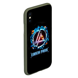 Чехол iPhone XS Max матовый Linkin Park: Engine, цвет: 3D-темно-зеленый — фото 2