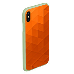 Чехол iPhone XS Max матовый Orange abstraction, цвет: 3D-салатовый — фото 2