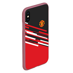 Чехол iPhone XS Max матовый Man UTD FC: Sport Line 2018, цвет: 3D-малиновый — фото 2