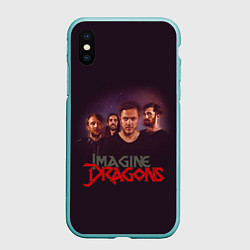 Чехол iPhone XS Max матовый Группа Imagine Dragons, цвет: 3D-мятный