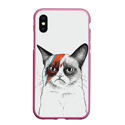 Чехол iPhone XS Max матовый David Bowie: Grumpy cat