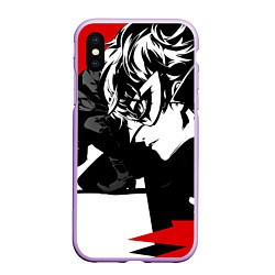 Чехол iPhone XS Max матовый Persona 5, цвет: 3D-сиреневый