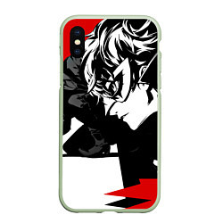 Чехол iPhone XS Max матовый Persona 5, цвет: 3D-салатовый