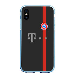 Чехол iPhone XS Max матовый Bayern FC: Black 2018, цвет: 3D-голубой