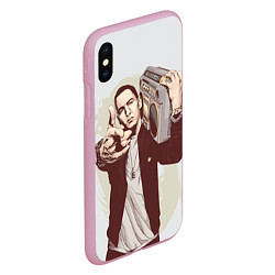 Чехол iPhone XS Max матовый Eminem: Street Music, цвет: 3D-розовый — фото 2