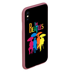 Чехол iPhone XS Max матовый The Beatles: Colour Rain, цвет: 3D-малиновый — фото 2