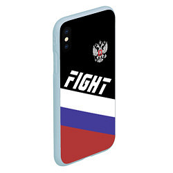 Чехол iPhone XS Max матовый Fight Russia, цвет: 3D-голубой — фото 2