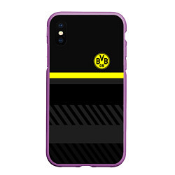 Чехол iPhone XS Max матовый FC Borussia 2018 Original #3, цвет: 3D-фиолетовый