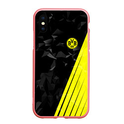Чехол iPhone XS Max матовый FC Borussia Dortmund: Abstract, цвет: 3D-баблгам