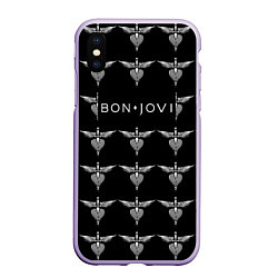 Чехол iPhone XS Max матовый Bon Jovi, цвет: 3D-светло-сиреневый