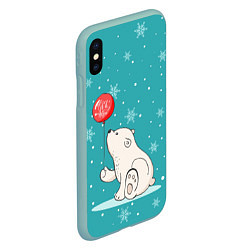 Чехол iPhone XS Max матовый Cold Bear, цвет: 3D-мятный — фото 2