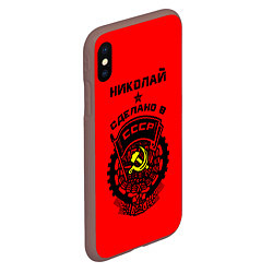 Чехол iPhone XS Max матовый Николай: сделано в СССР, цвет: 3D-коричневый — фото 2