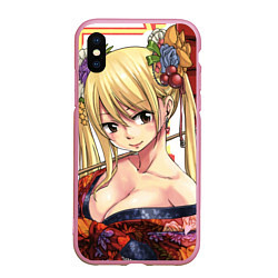 Чехол iPhone XS Max матовый Fairy Tail, цвет: 3D-розовый