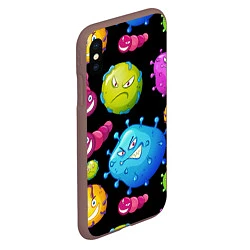 Чехол iPhone XS Max матовый Веселые микробы, цвет: 3D-коричневый — фото 2