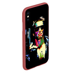 Чехол iPhone XS Max матовый Terminator Art, цвет: 3D-красный — фото 2