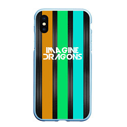 Чехол iPhone XS Max матовый Imagine Dragons: Evolve Lines, цвет: 3D-голубой