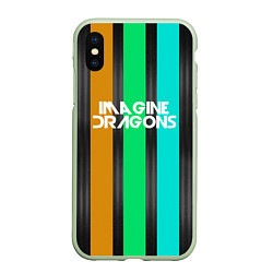 Чехол iPhone XS Max матовый Imagine Dragons: Evolve Lines, цвет: 3D-салатовый