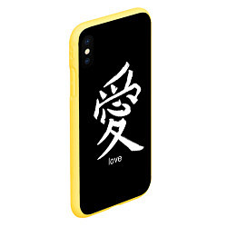 Чехол iPhone XS Max матовый Symbol Love: Hieroglyph, цвет: 3D-желтый — фото 2