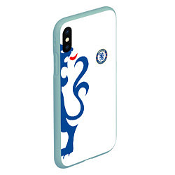 Чехол iPhone XS Max матовый FC Chelsea: White Lion, цвет: 3D-мятный — фото 2