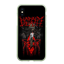 Чехол iPhone XS Max матовый Napalm Death, цвет: 3D-салатовый