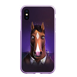 Чехол iPhone XS Max матовый BoJack, цвет: 3D-сиреневый