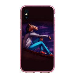 Чехол iPhone XS Max матовый BoJack, цвет: 3D-розовый