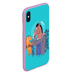 Чехол iPhone XS Max матовый BoJack, цвет: 3D-сиреневый — фото 2