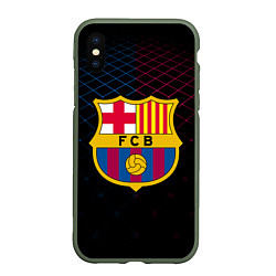 Чехол iPhone XS Max матовый FC Barcelona Lines