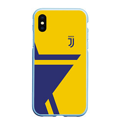 Чехол iPhone XS Max матовый FC Juventus: Star, цвет: 3D-голубой
