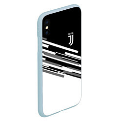 Чехол iPhone XS Max матовый FC Juventus: B&W Line, цвет: 3D-голубой — фото 2