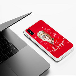 Чехол iPhone XS Max матовый Lil Peep: Red Style, цвет: 3D-белый — фото 2