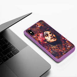 Чехол iPhone XS Max матовый Lil Peep: Cry baby, цвет: 3D-фиолетовый — фото 2