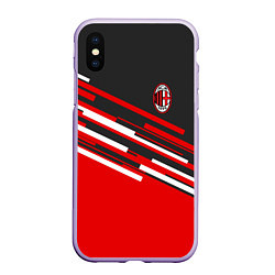 Чехол iPhone XS Max матовый АC Milan: R&G, цвет: 3D-светло-сиреневый