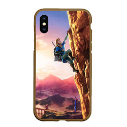 Чехол iPhone XS Max матовый Zelda Rock, цвет: 3D-коричневый