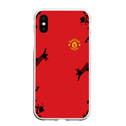 Чехол iPhone XS Max матовый FC Manchester United: Red Original, цвет: 3D-белый