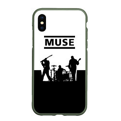 Чехол iPhone XS Max матовый Muse B&W, цвет: 3D-темно-зеленый