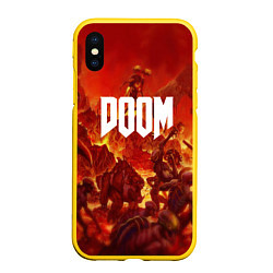 Чехол iPhone XS Max матовый DOOM: Hellfire, цвет: 3D-желтый