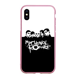 Чехол iPhone XS Max матовый My Chemical Romance B&W, цвет: 3D-розовый