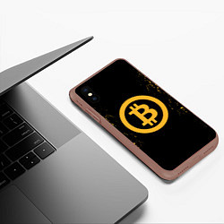 Чехол iPhone XS Max матовый Bitcoin Master, цвет: 3D-коричневый — фото 2