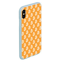 Чехол iPhone XS Max матовый BTC Pattern, цвет: 3D-голубой — фото 2