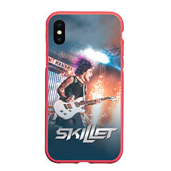 Чехол iPhone XS Max матовый Skillet: Korey Cooper, цвет: 3D-красный