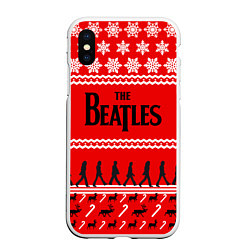 Чехол iPhone XS Max матовый The Beatles: New Year, цвет: 3D-белый