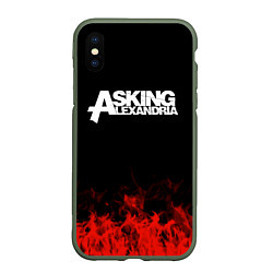 Чехол iPhone XS Max матовый Asking Alexandria: Flame, цвет: 3D-темно-зеленый