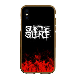 Чехол iPhone XS Max матовый Suicide Silence: Red Flame