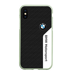 Чехол iPhone XS Max матовый BMW CARBON БМВ КАРБОН